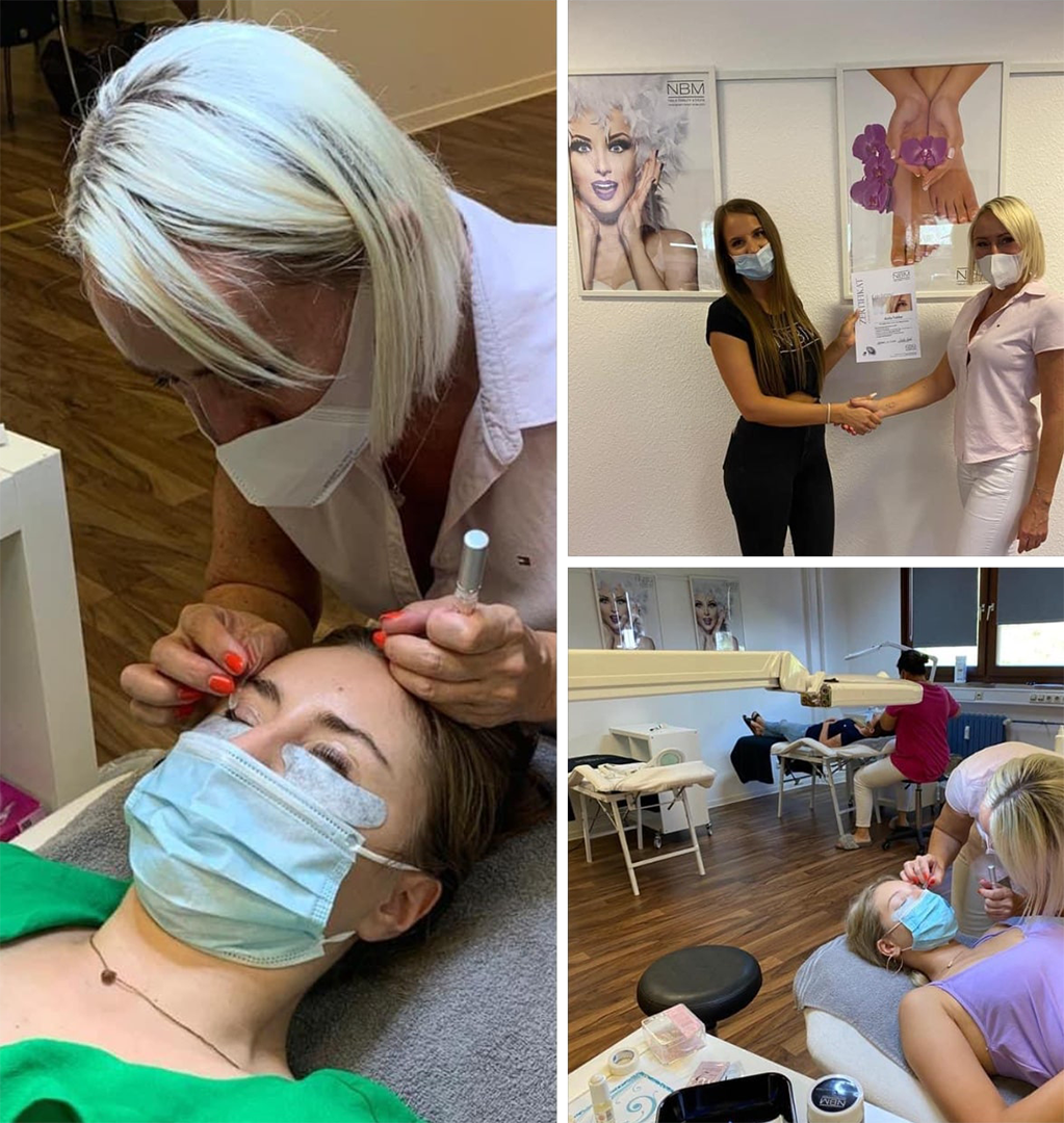 Augenbrauenlidting und Wimpernlifting